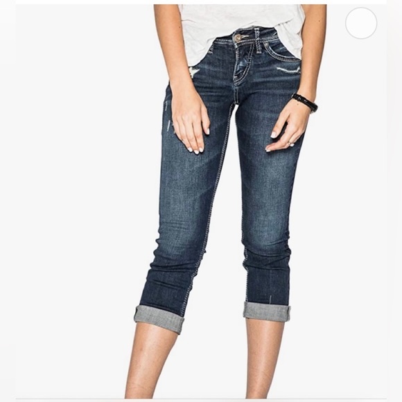 SILVER SUKI Capri denim crop jeans - Picture 1 of 7